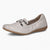 Caprice Deer Skin Slip-On – Pearl Ivory with Silver Detail