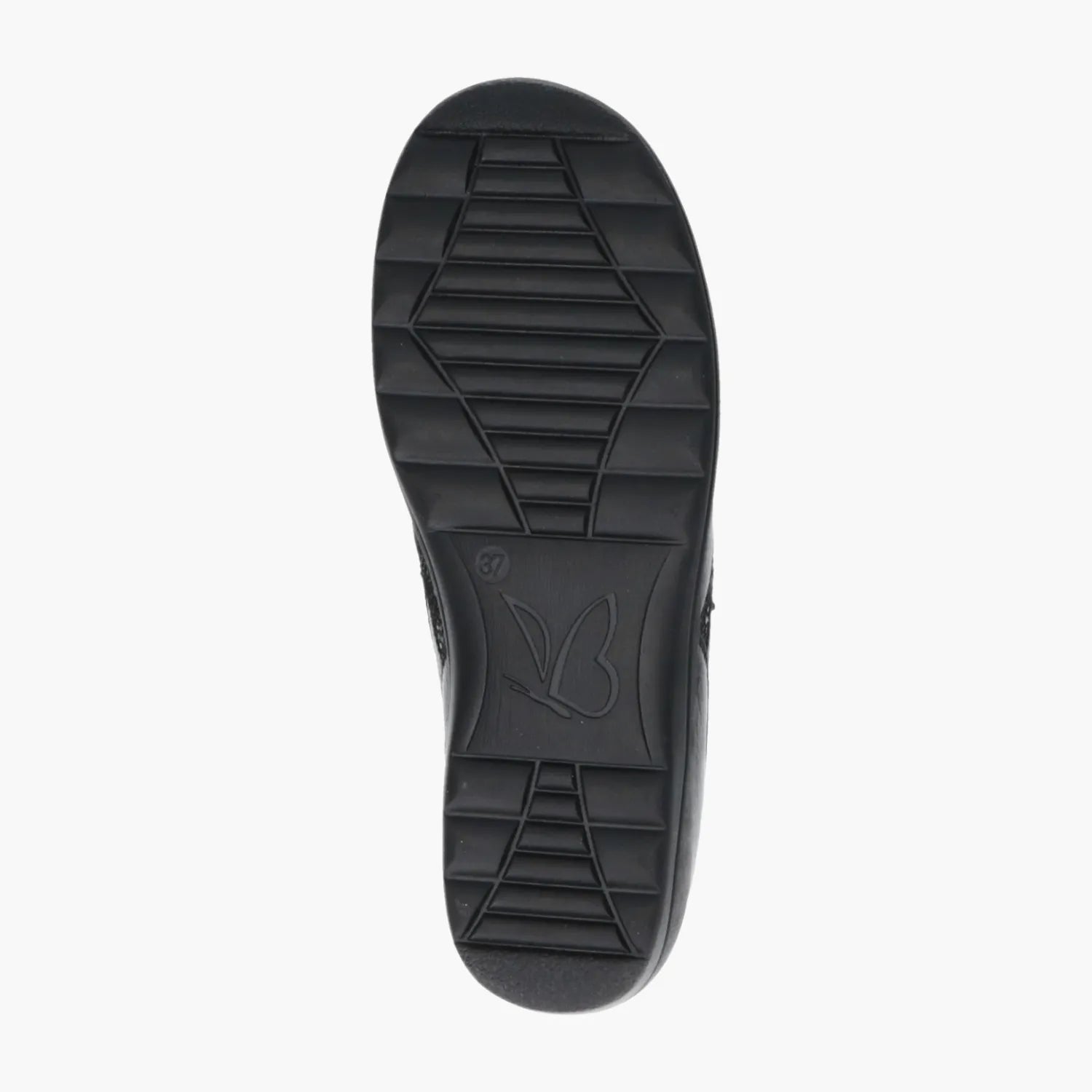 Caprice Black Leather Stretch Slip-On with Velcro & Wedge - Leavys Shoes