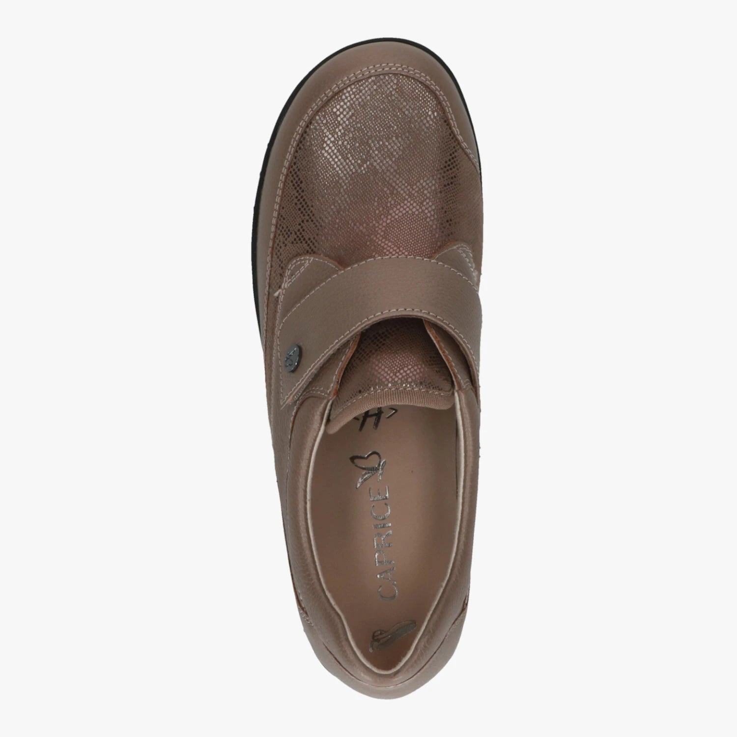 Caprice Taupe StretchOut Hallux Velcro Wide Fit Shoes