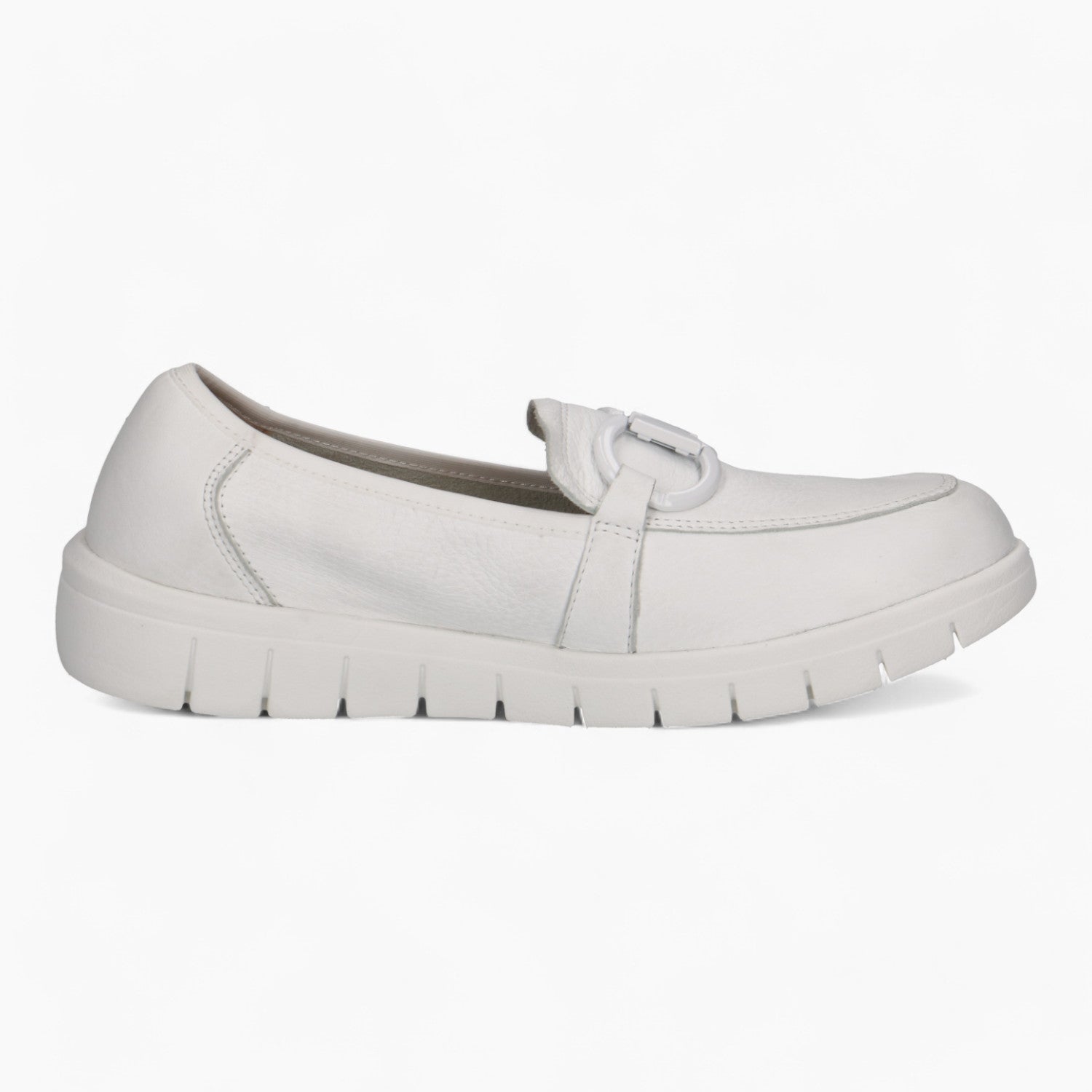 Caprice White Deerskin Loafer – Soft & Sporty Comfort - Leavys Shoes