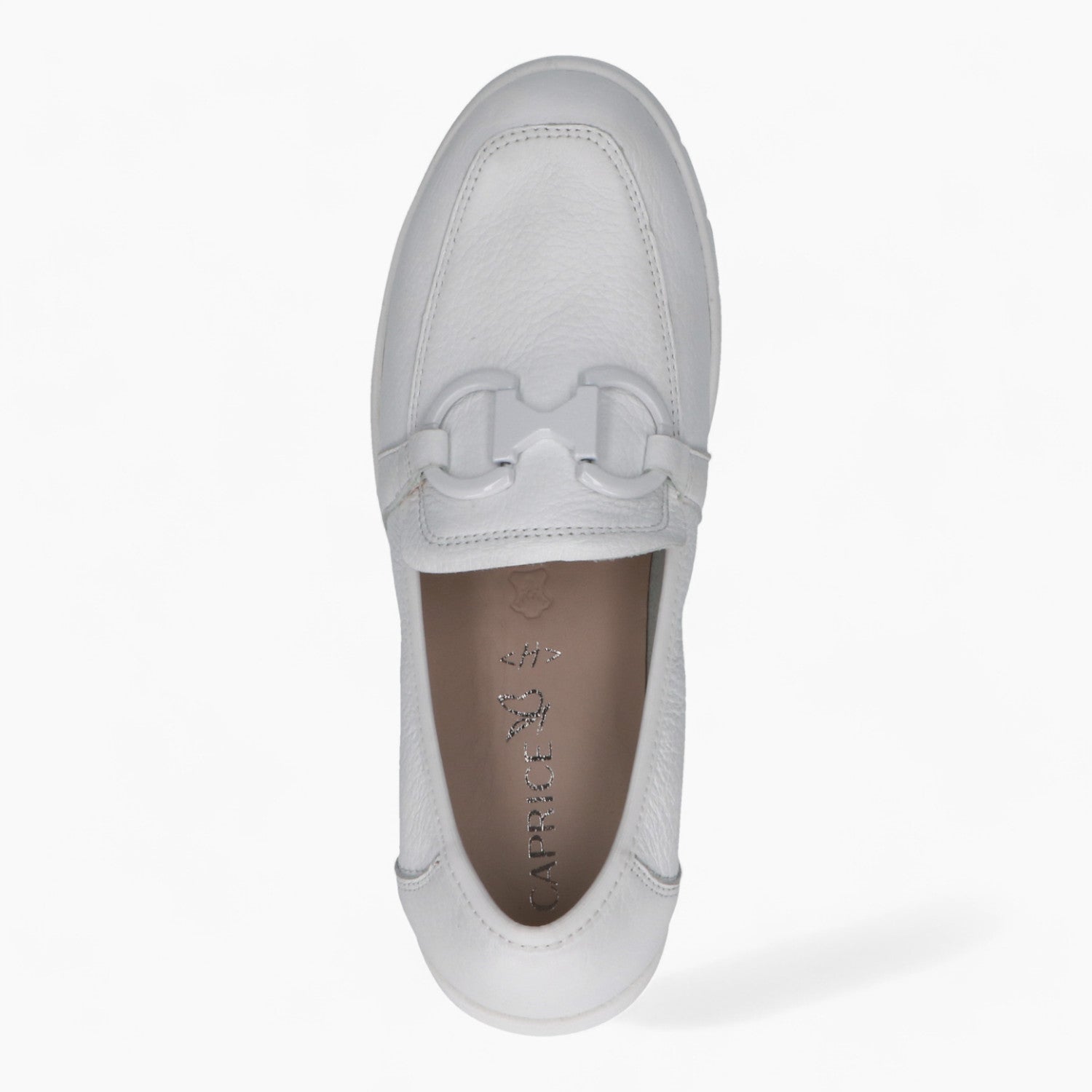 Caprice White Deerskin Loafer – Soft & Sporty Comfort