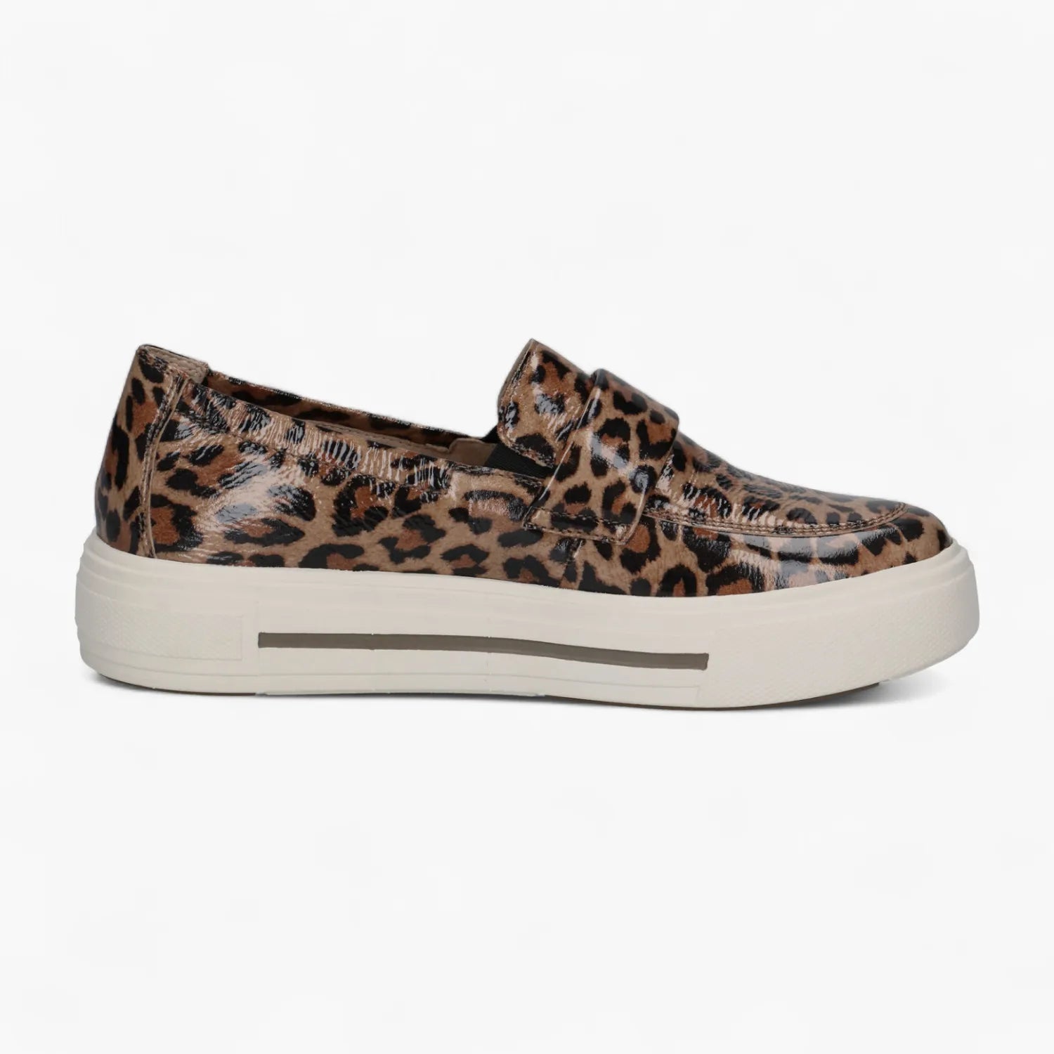 Caprice Leo Beige Patent Slip-On with Airmotion Sole - Leavys Shoes