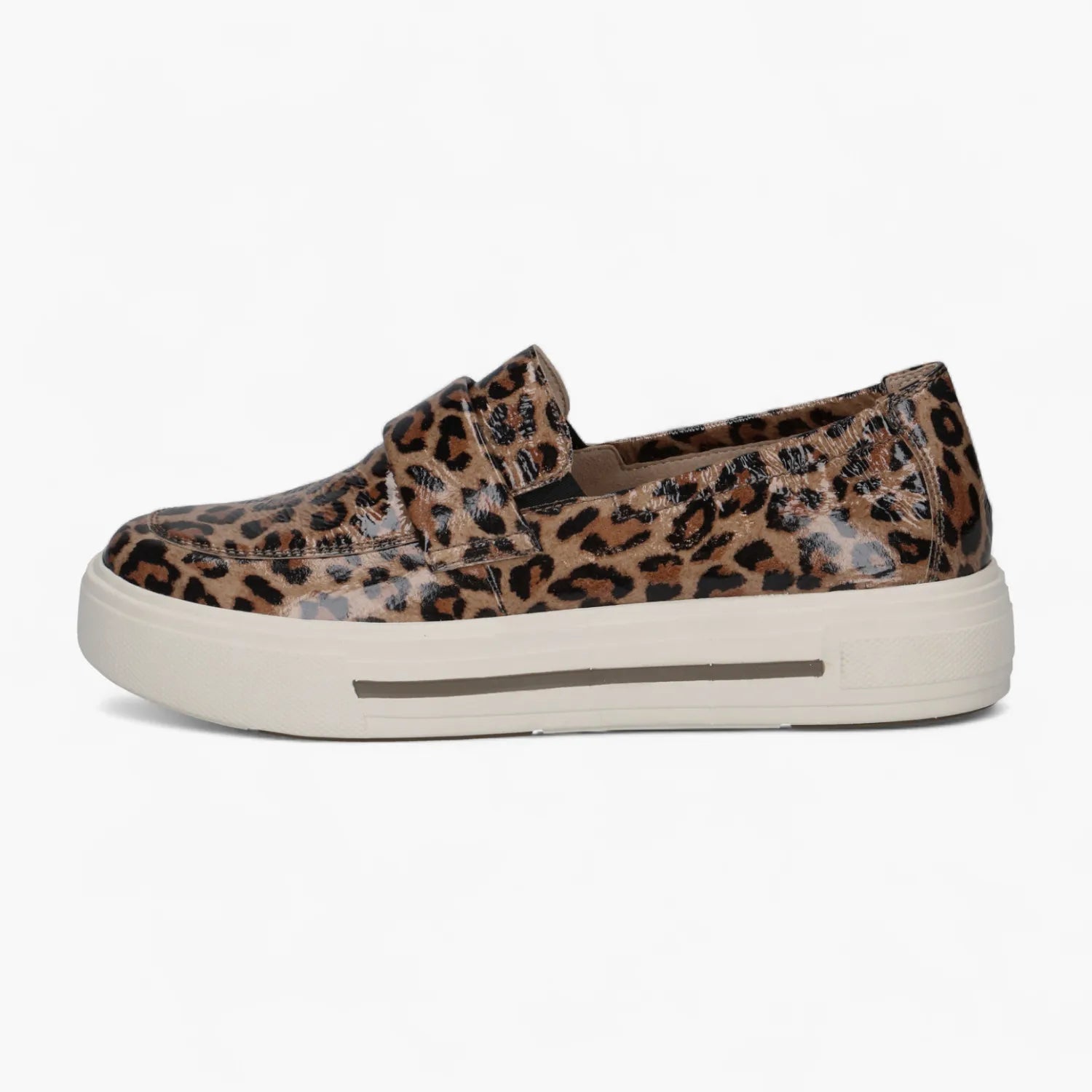 Caprice Leo Beige Patent Slip-On with Airmotion Sole - Leavys Shoes