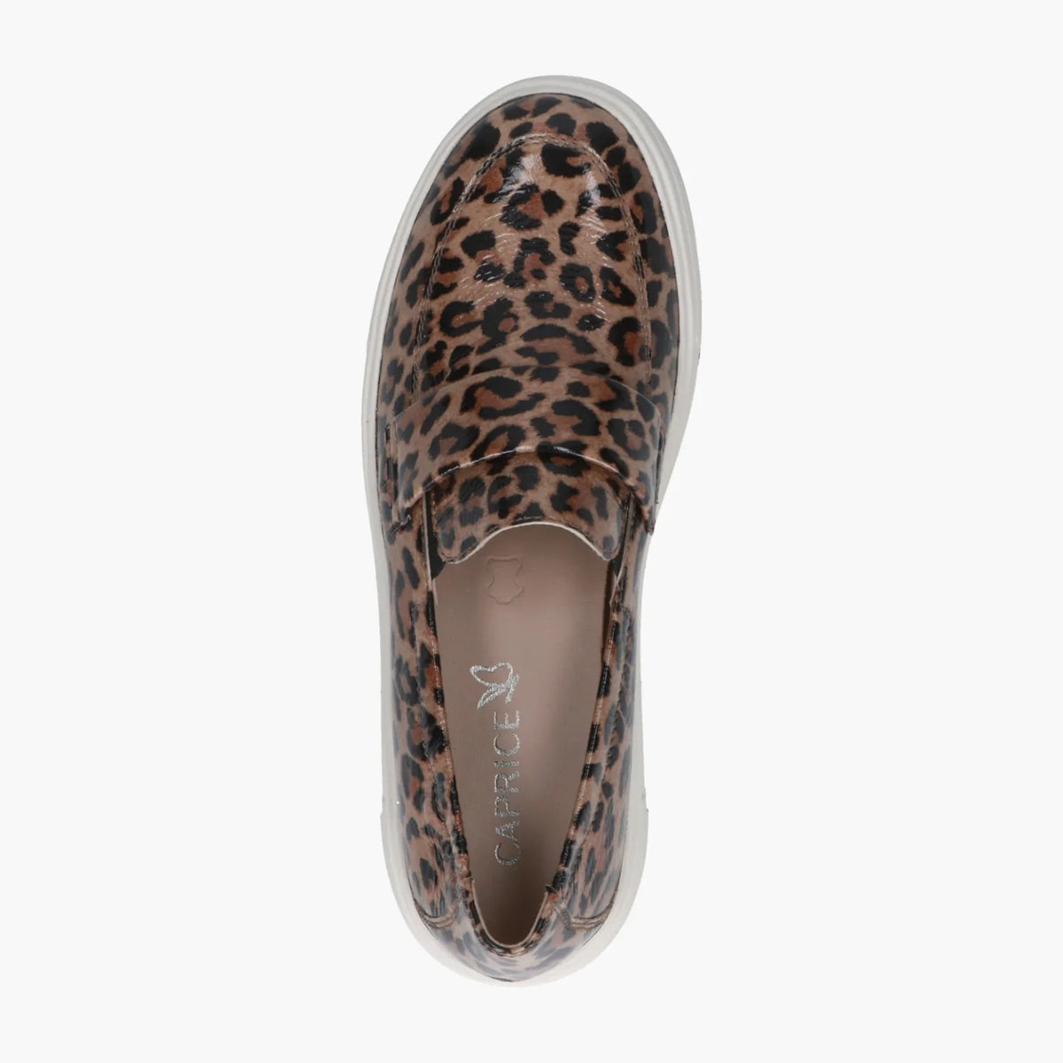 Caprice Leo Beige Patent Slip-On with Airmotion Sole - Leavys Shoes