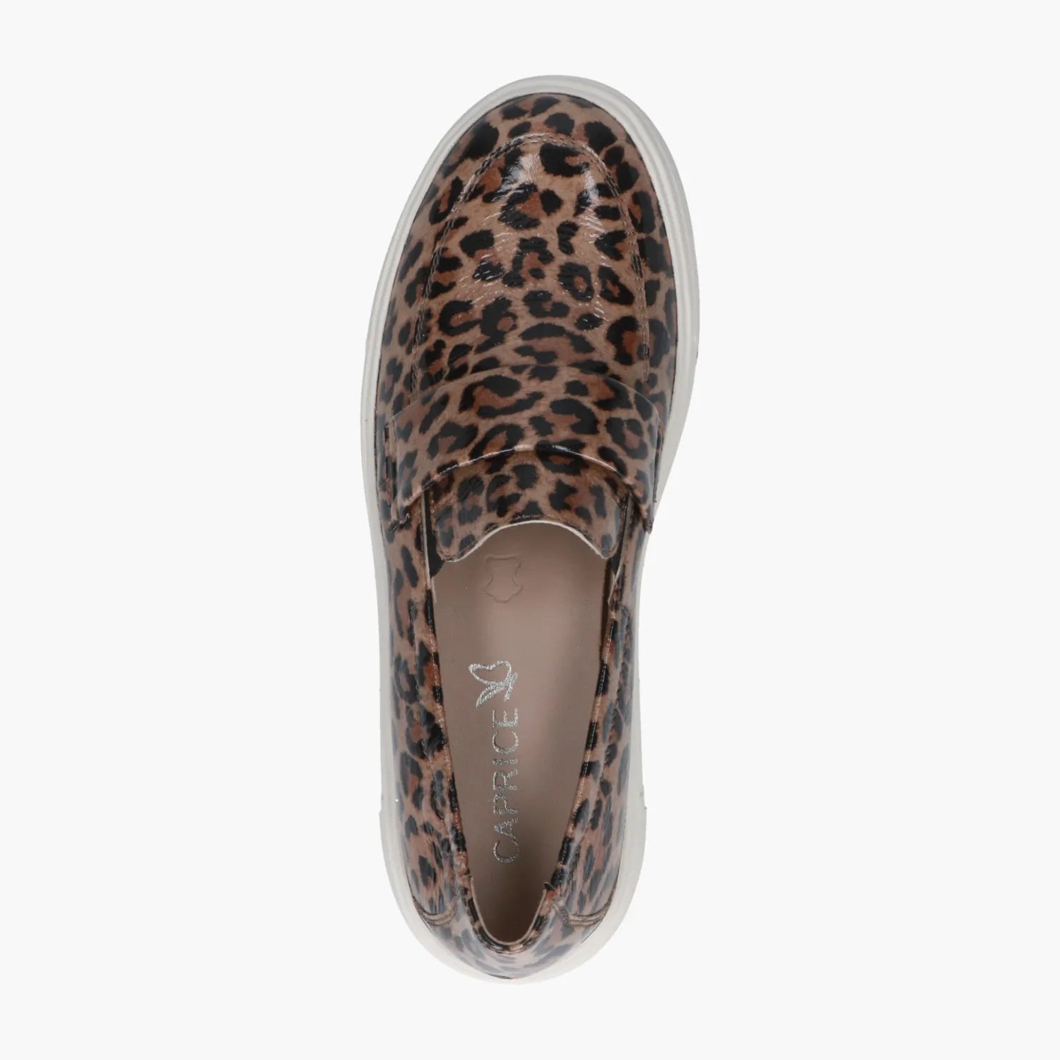 Caprice Leo Beige Patent Slip-On with Airmotion Sole - Leavys Shoes