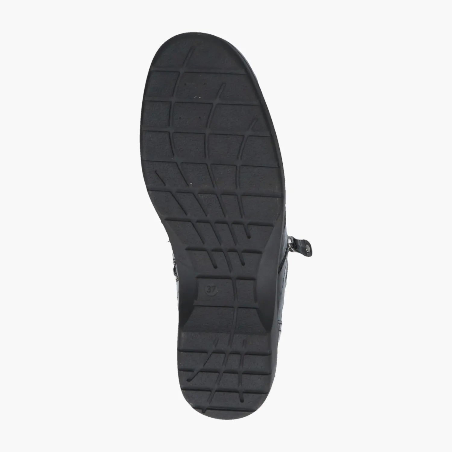 Caprice Black Croco Patent Ankle Boot with Comfort Fit - Leavys Shoes