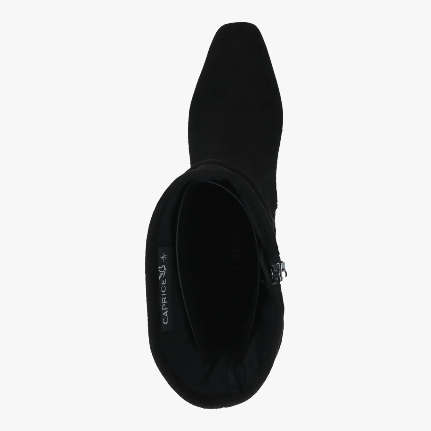 Caprice Black Stretch Mid-Calf Block Heel Boots