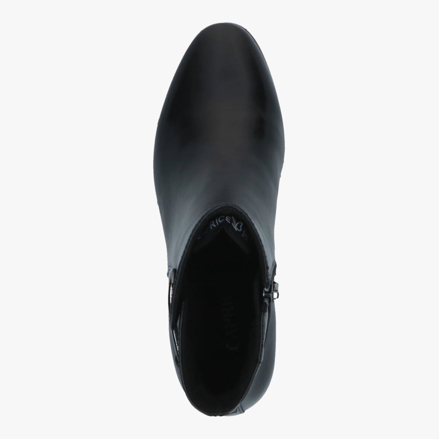 Caprice Black Leather Buckle Detail Ankle Boots
