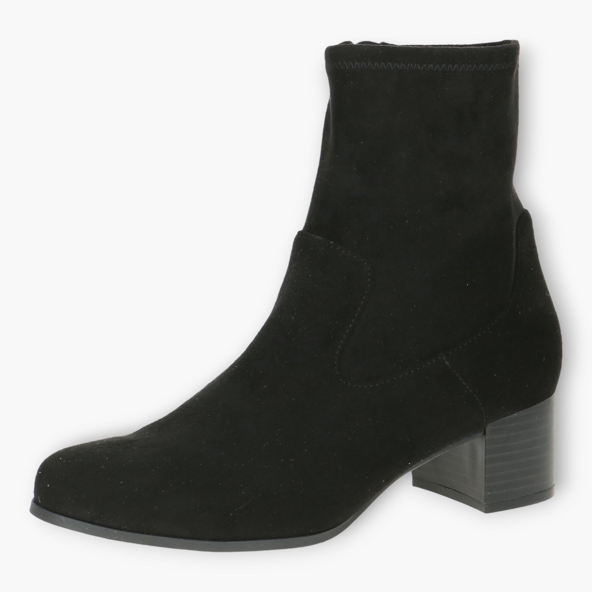 Wide Fitting Black Sock Boots for Women with Block Heel - Caprice