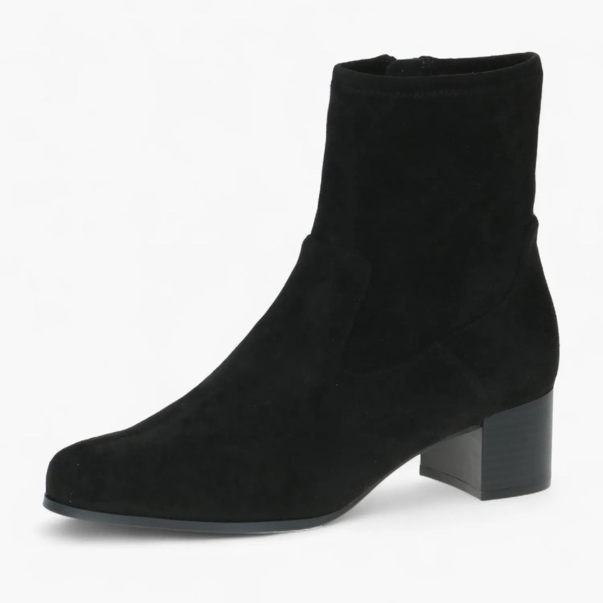 Caprice Black Stretch Block Heel Boots with Climo Sole - Leavys Shoes