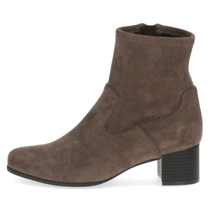 Front of the boot - Stretch Fit Ankle Boot by Caprice in brown.