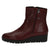 Front view of Caprice's Wine Stretch Fit Wedge Ankle Boot.