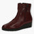 Stretch Fit Wedge Wine Ankle Boot - Caprice Leather