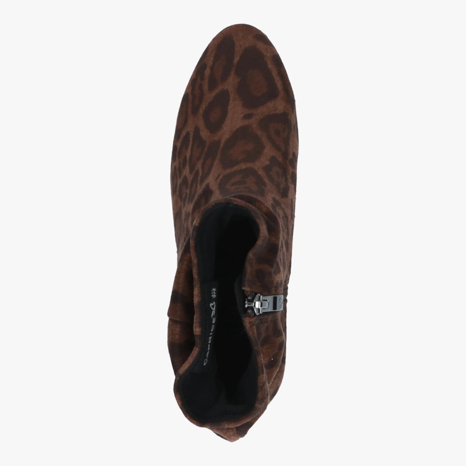 Caprice Leopard Stretch Block Heel Ankle Boots