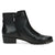 Inside view from the side of Caprice Black Leather Ankle Boot.