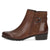  Front view of Caprice Brown Leather Ankle Boot.
