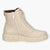 Caprice Cream Leather Waterproof Ankle Boots with Wedge Sole