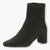 Caprice Black Faux Suede Boots with Block Heel & Pointed Toe - Side Zip, Wide Fit, Comfort Focused