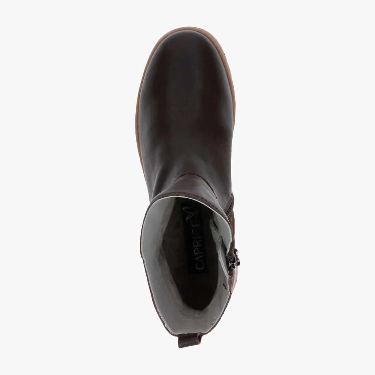 Caprice Dark Brown Leather Boot with Climotion Sole - Leavys Shoes