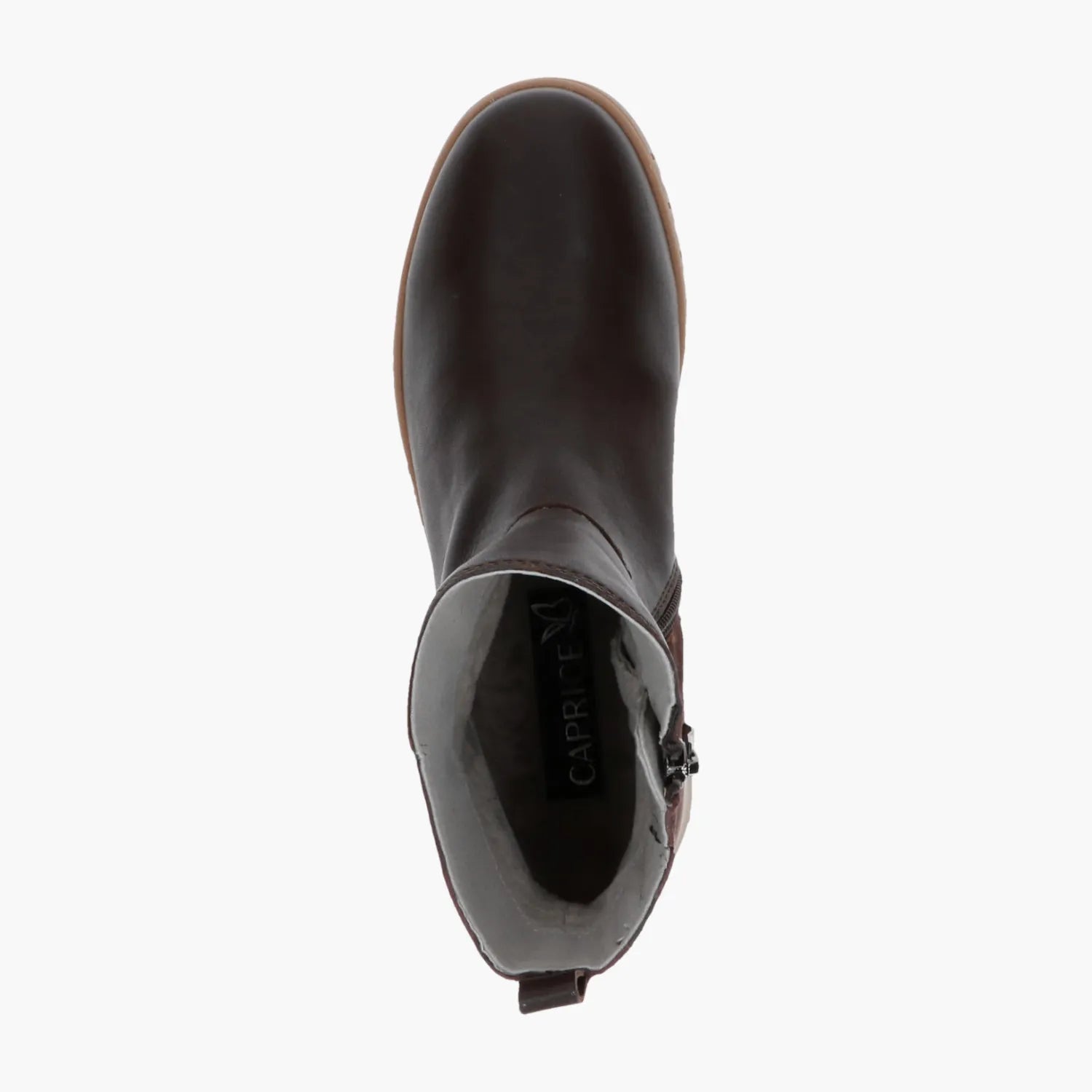 Caprice Dark Brown Leather Boot with Climotion Sole - Leavys Shoes