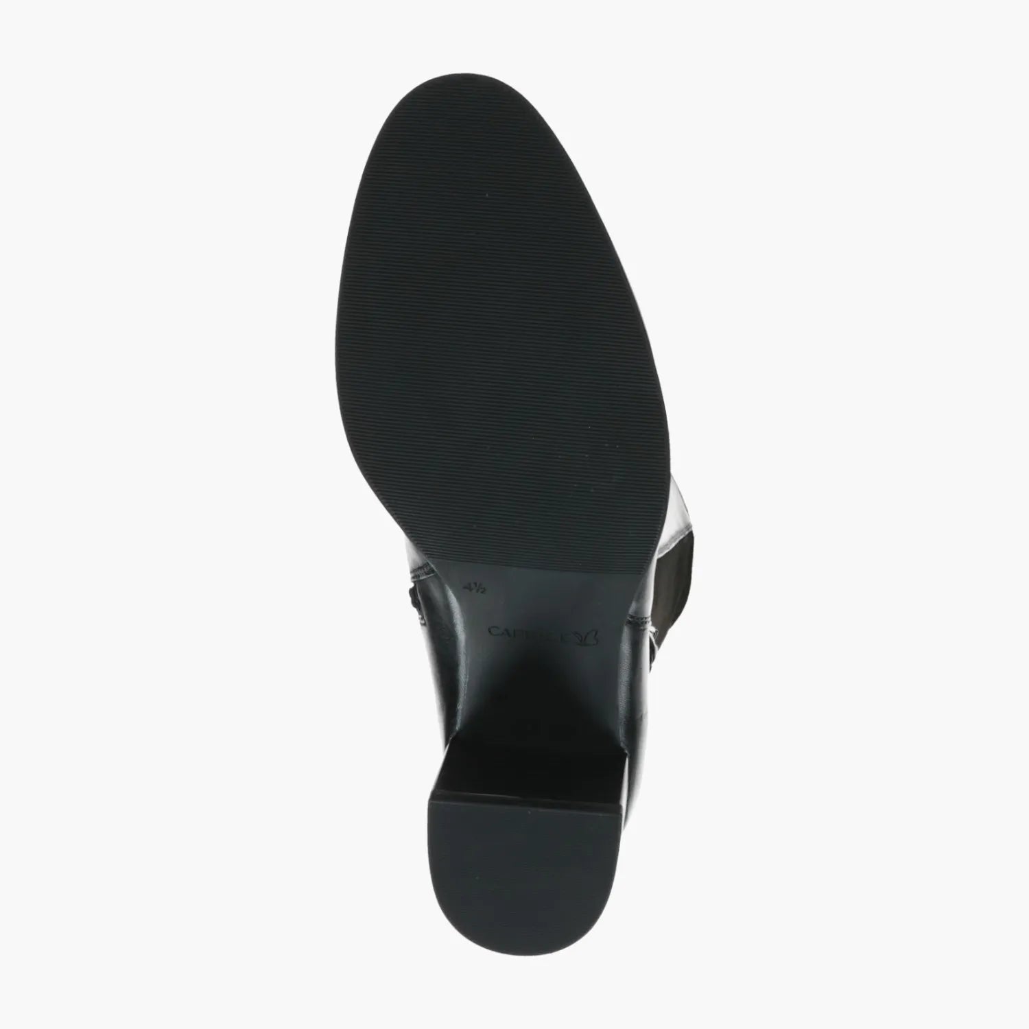 Caprice Black Knee-High Boot with Block Heel & Buckle - Leavys Shoes