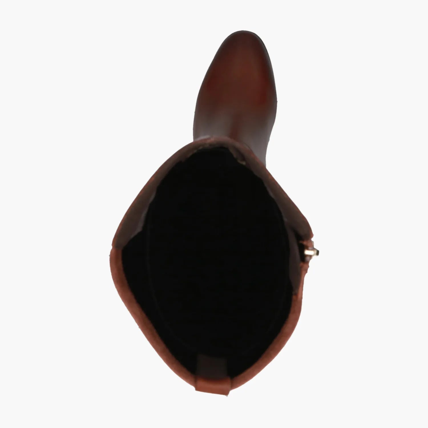 Caprice Cognac Leather Knee Boot with Block Heel & Memotion - Leavys Shoes