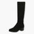 Caprice Black Faux Suede Knee-High Boots - Wide Fit, Stretch & Block Heel