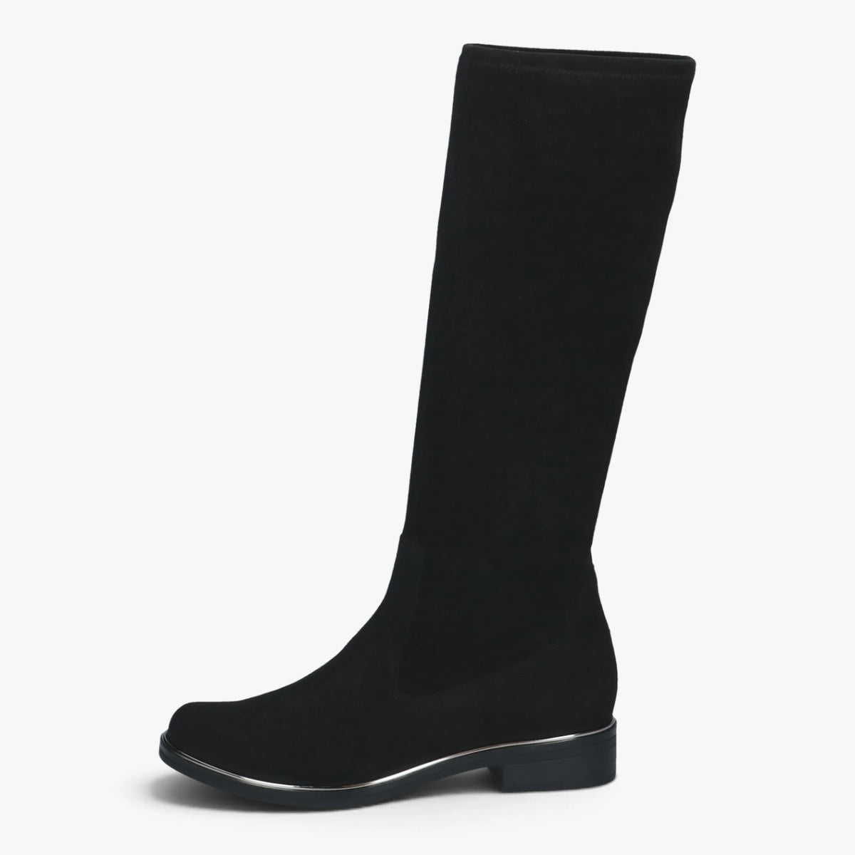 Caprice Black Stretch Vegan Knee-High Boots