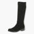 Caprice Black Faux Suede Knee-High Boots - Stretch Fit, Cushioned Comfort & Flat Heel