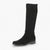 Caprice Black Stretch Knee-High Boot with Low Heel Comfort - Leavys Shoes