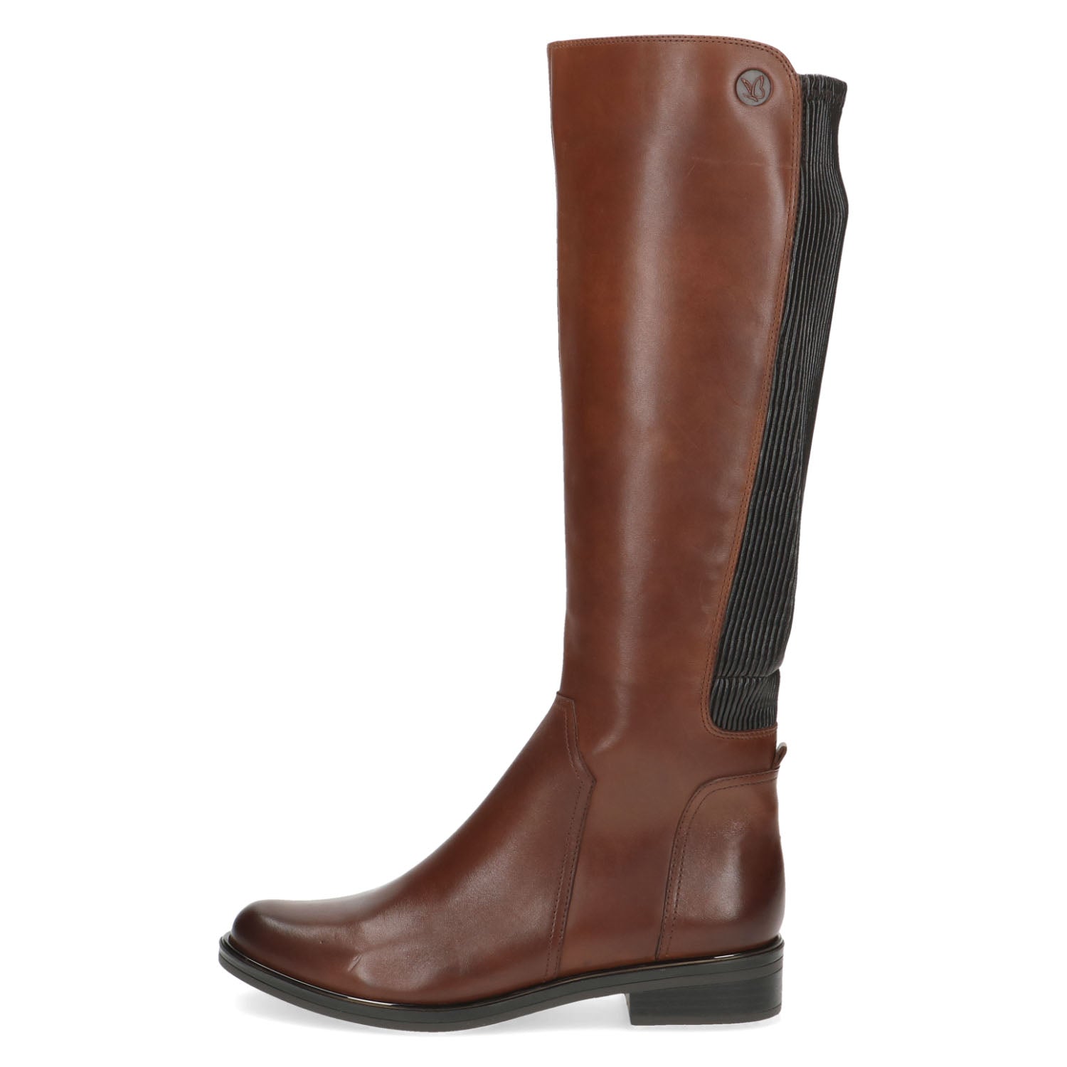 Caprice Cognac Leather Knee-High Boots - Stretch Fit, Comfort Footbed & Durable