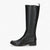 Caprice Black Leather Stretch Boot with Zip & Low Heel - Leavys Shoes
