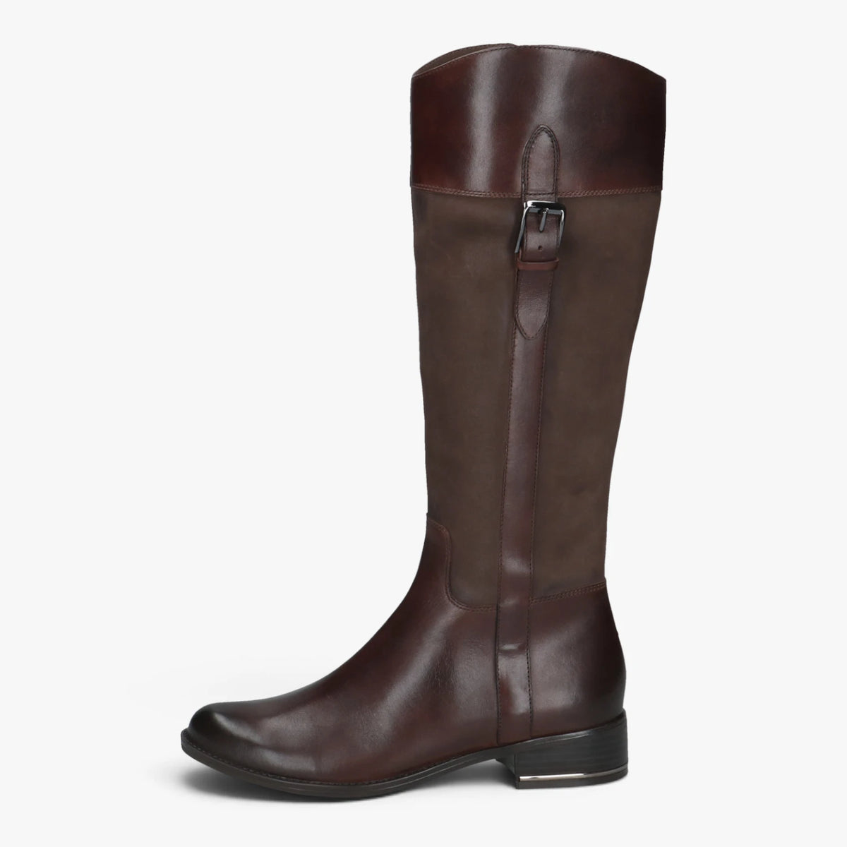 Caprice Dark Brown Leather Extra Slim Calf Riding Boots