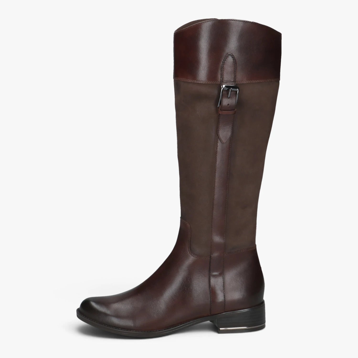 Caprice Dark Brown Leather Extra Slim Calf Riding Boots