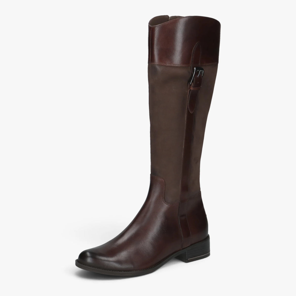 Caprice Dark Brown Leather Extra Slim Calf Riding Boots
