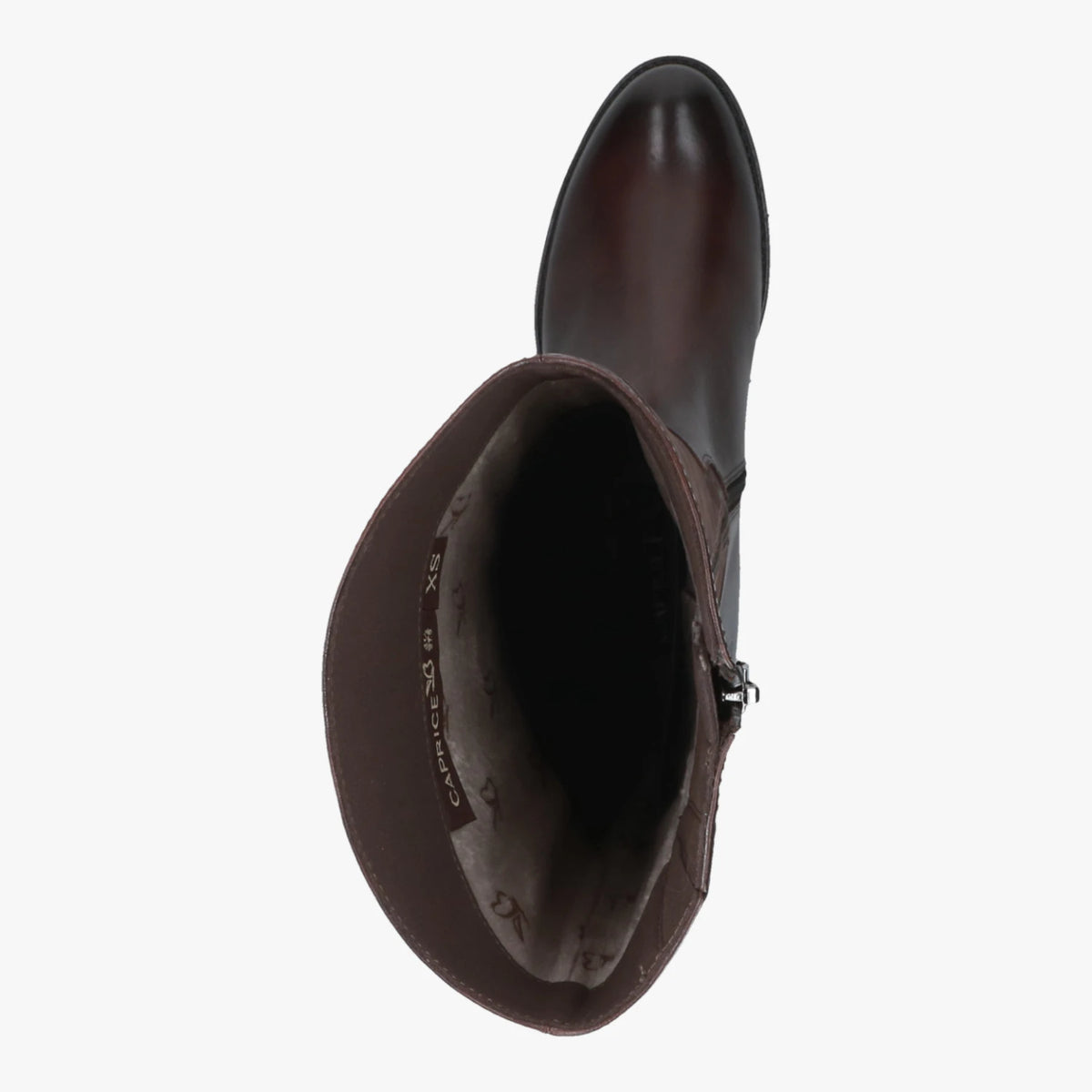 Caprice Dark Brown Leather Extra Slim Calf Riding Boots