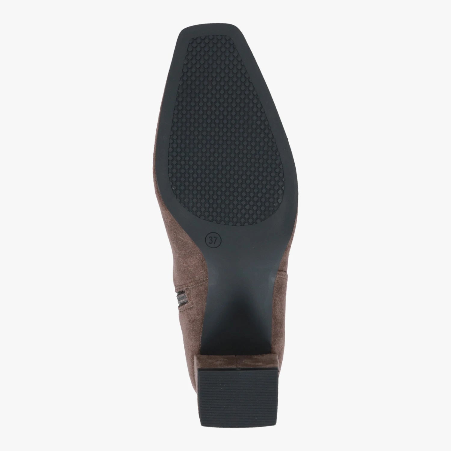 Caprice Cafe Brown Stretch Fit Block Heel Long Boots