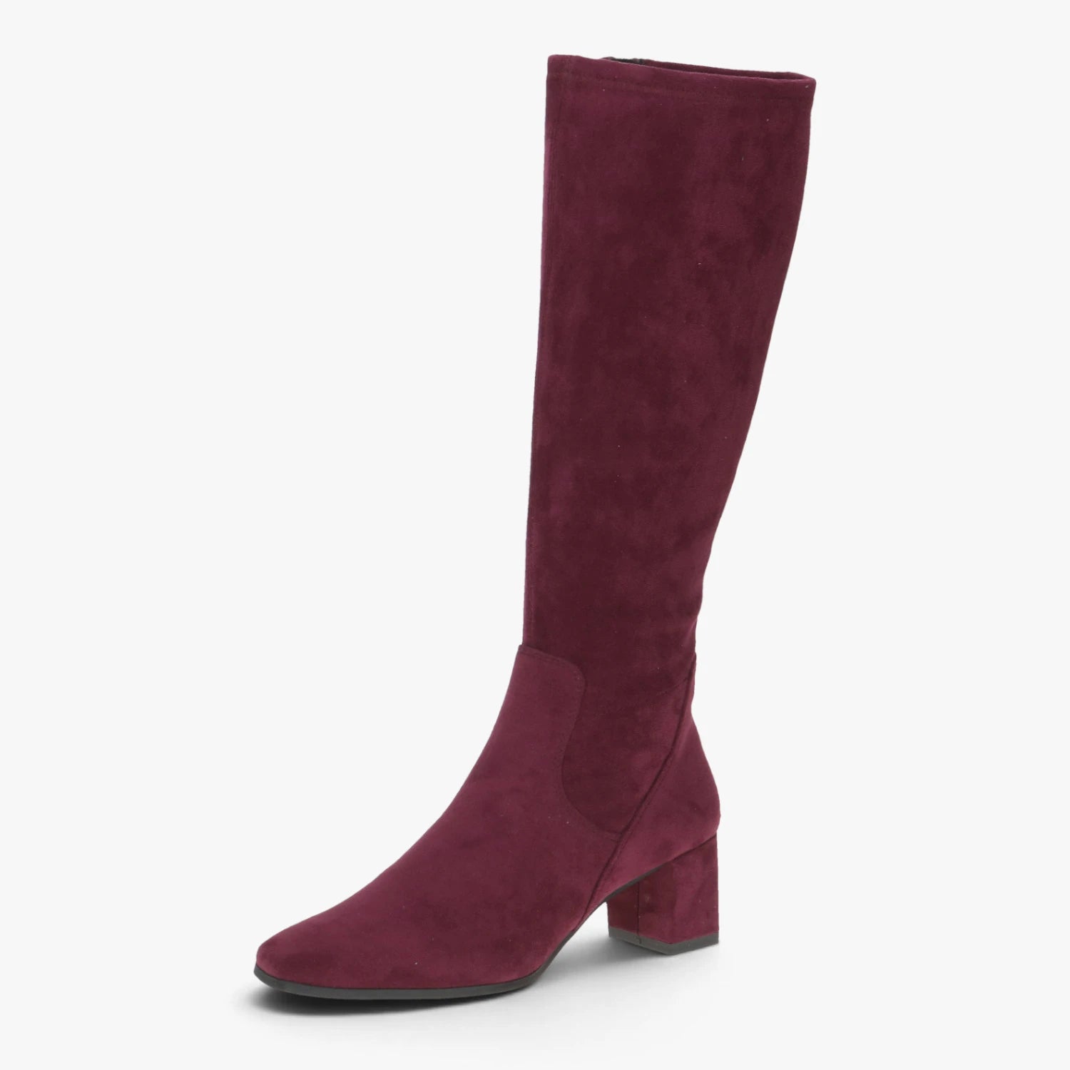 Caprice Bordeaux Stretch Fit Block Heel Long Boots