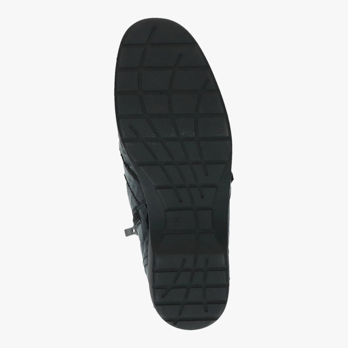 Caprice Black Croc Wide Fit Double Zip Ankle Boots – sole view
