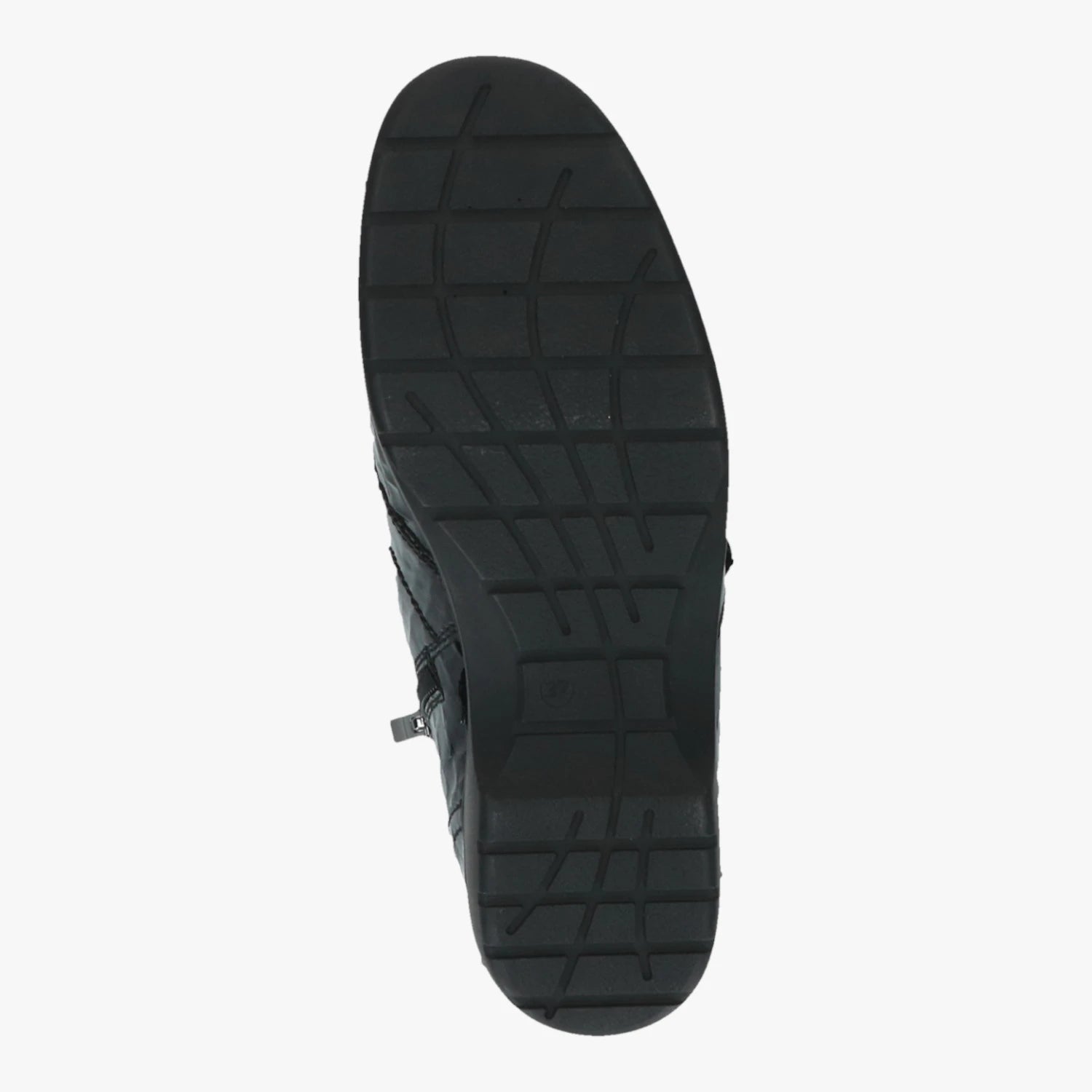 Caprice Black Croc Wide Fit Double Zip Ankle Boots – sole view