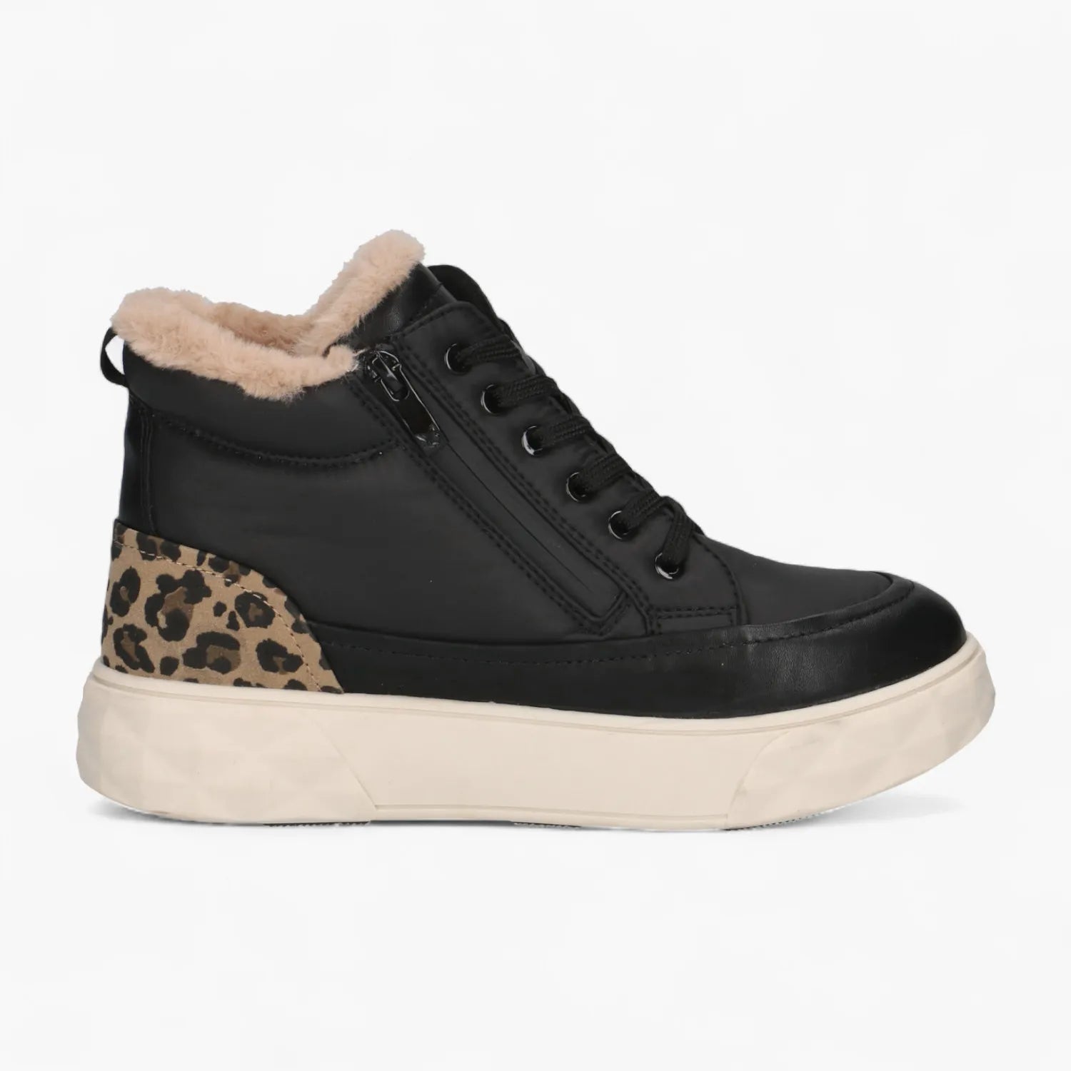 Caprice Black Leopard Warm Lined Boot with Tex & Zip - Leavys Shoes