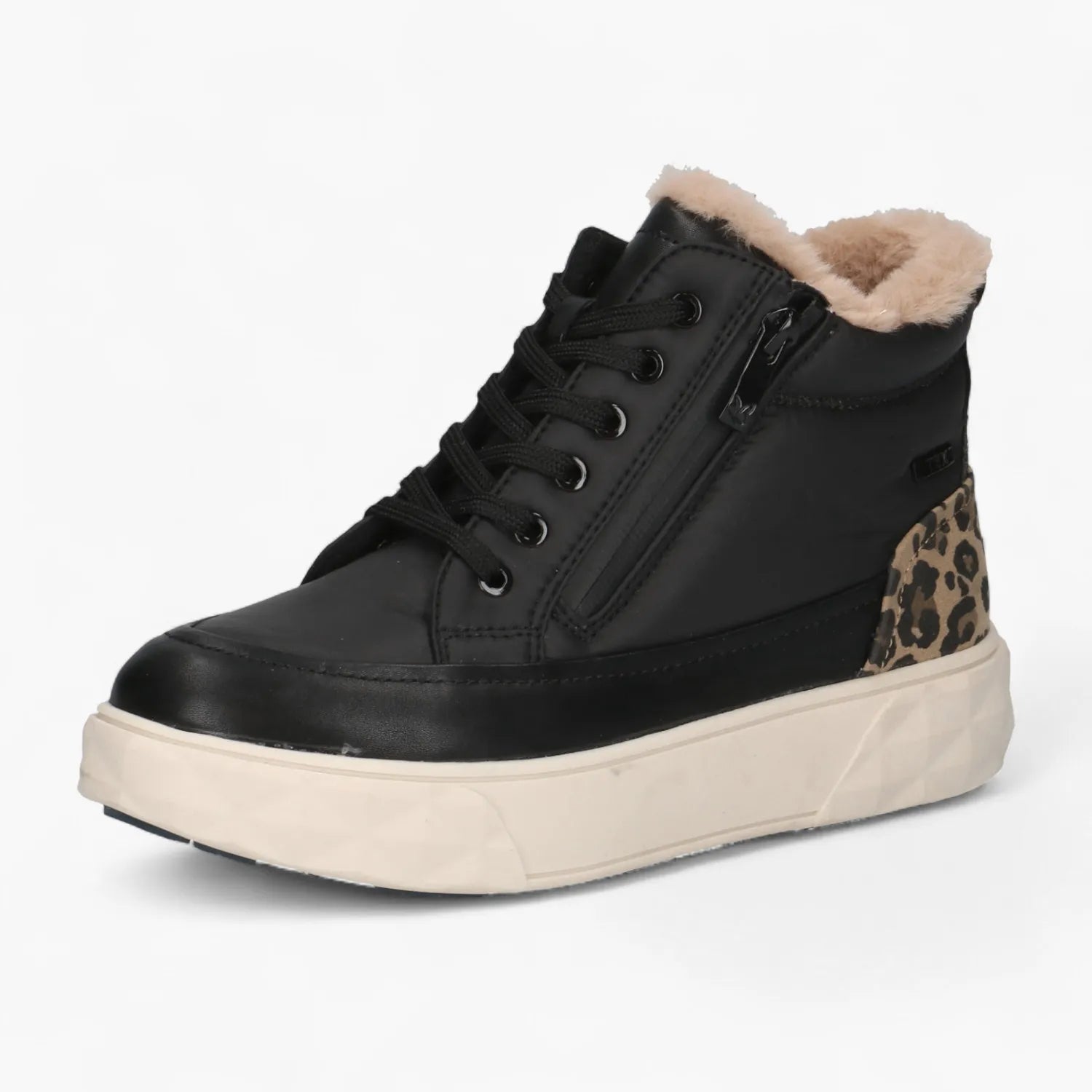 Caprice Black Leopard Warm Lined Boot with Tex & Zip - Leavys Shoes