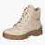 Caprice Beige Boots with Gum Sole, Laces & Side Zip - Wedge Sole, Wide Fit, Comfort Focused - Leavys Shoes