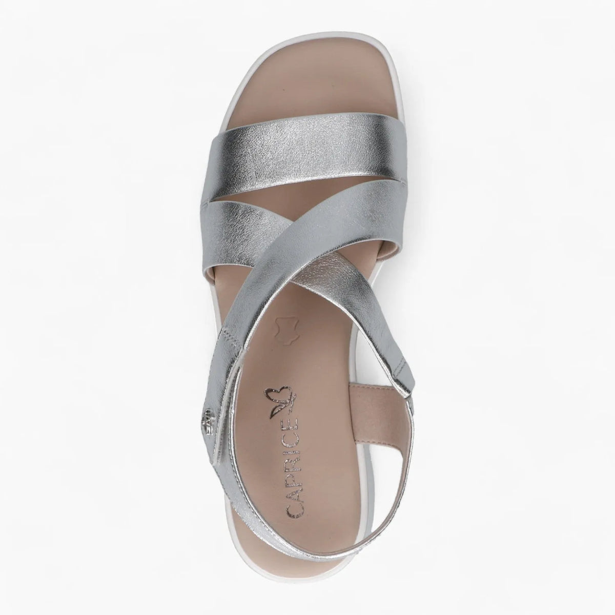 Caprice Silver Wedge Sandal – Dressy & Comfortable - Leavys Shoes