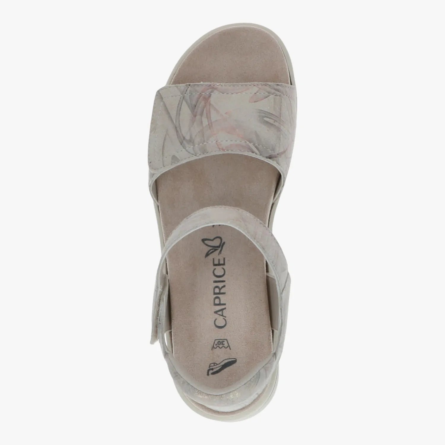 Caprice Beige Multi Wedge Sandals (Wide Fit) – 9-28305-46 154