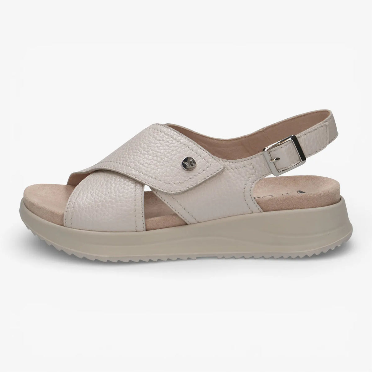 Caprice Ecru Soft Leather Wedge Sandals – 9-28707-46 136