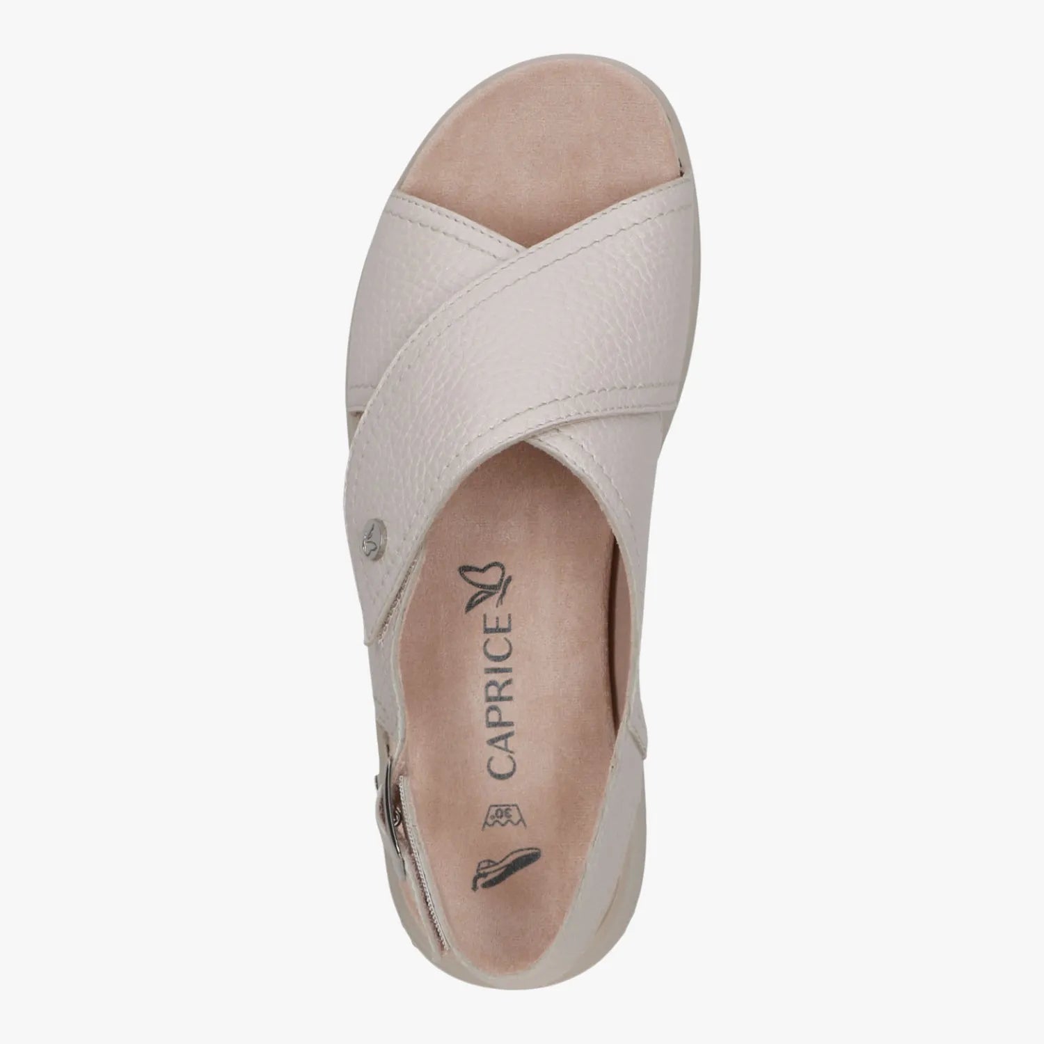 Caprice Ecru Soft Leather Wedge Sandals – 9-28707-46 136