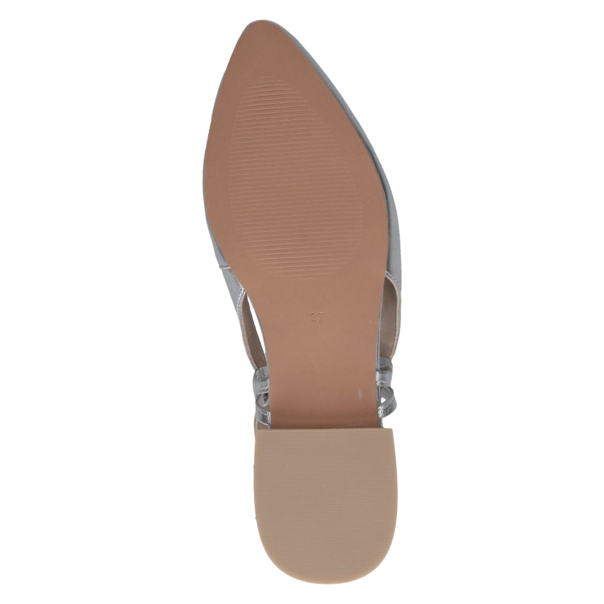Caprice Stylish Silver Heel Shoes with Diamante Detail