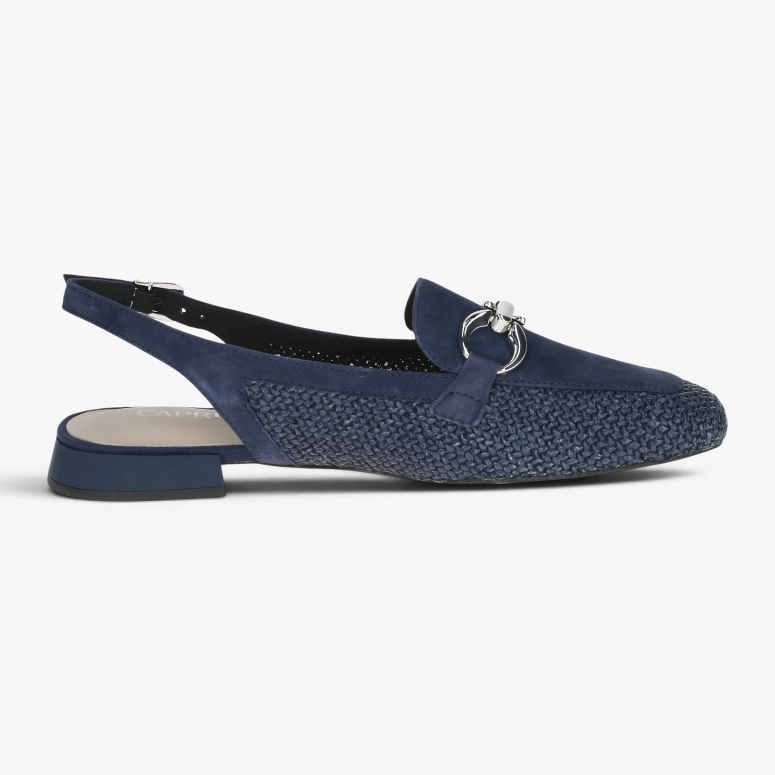 Caprice Navy Slingback Loafer with Woven Textile – 9-29410-46 880