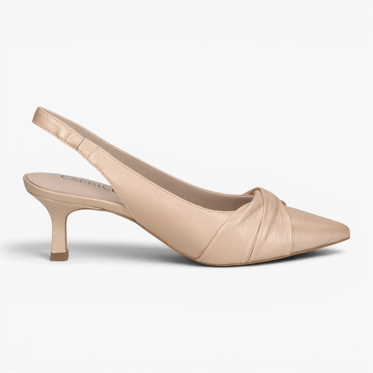 Caprice Beige Slingback Court Shoes with Queenie Heel – 9-29600-46 433
